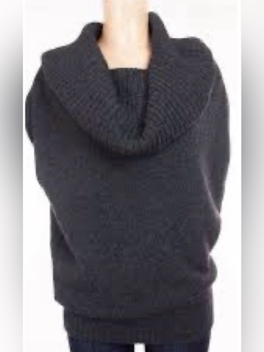 Vince Alpaca Wool  Cashmere Charcoal  Cowl Neck Off the Shoulder Knit Sweater M